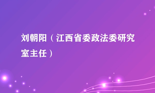 刘朝阳（江西省委政法委研究室主任）