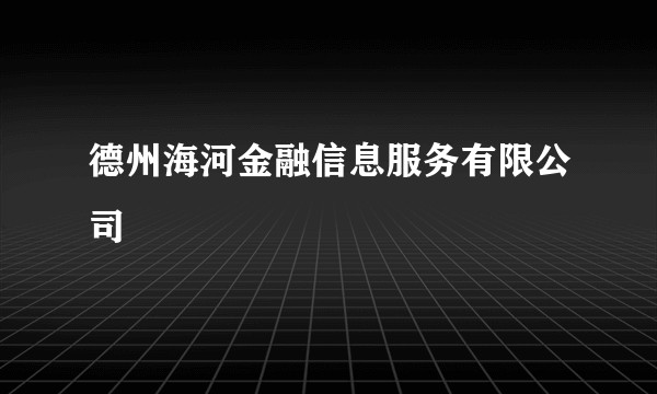 德州海河金融信息服务有限公司