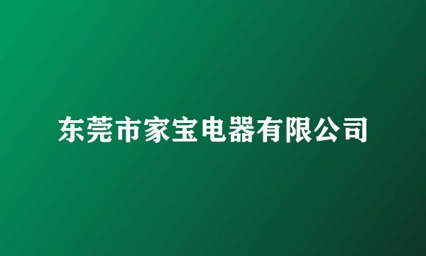东莞市家宝电器有限公司