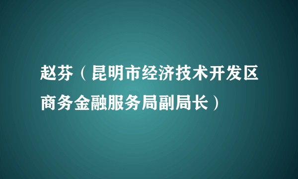 赵芬（昆明市经济技术开发区商务金融服务局副局长）