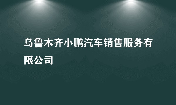 乌鲁木齐小鹏汽车销售服务有限公司