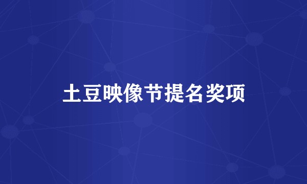 土豆映像节提名奖项