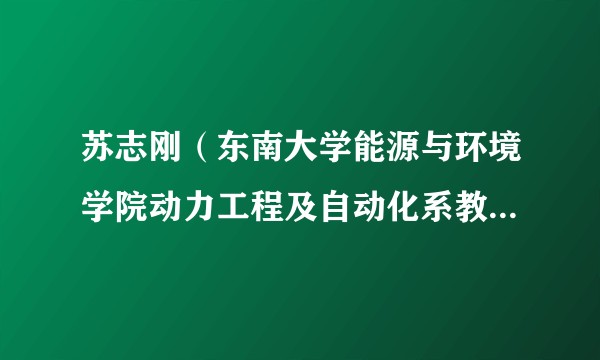 苏志刚（东南大学能源与环境学院动力工程及自动化系教授、博士生导师）