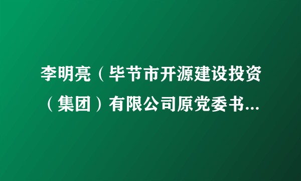 李明亮（毕节市开源建设投资（集团）有限公司原党委书记、董事长）
