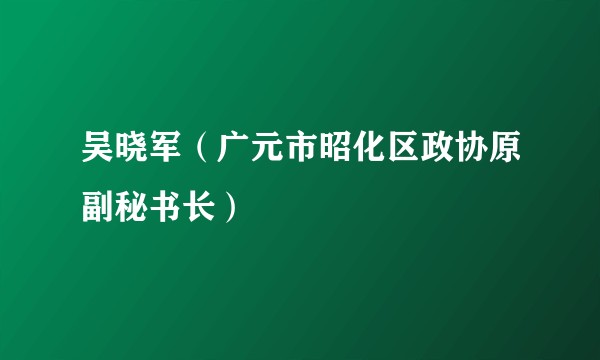 吴晓军（广元市昭化区政协原副秘书长）