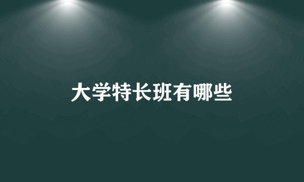 大学特长班有哪些