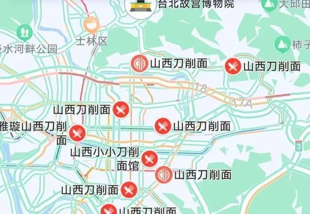 地图可显示台湾省每个街道!网友:想去台湾吃山西刀削面,这是怎么回事