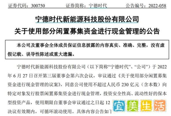 股民炸锅！宁德时代用230亿买理财 上市公司为何热衷于此？