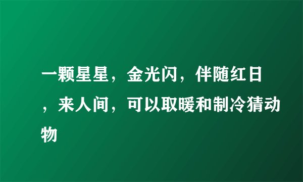 一颗星星，金光闪，伴随红日，来人间，可以取暖和制冷猜动物