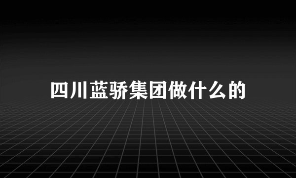 四川蓝骄集团做什么的