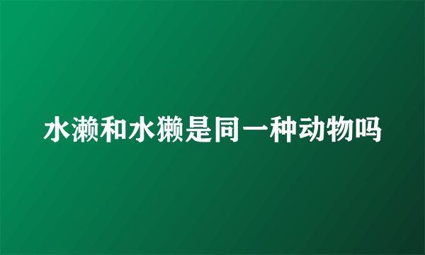 水濑和水獭是同一种动物吗