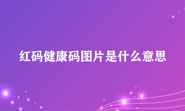 红码健康码图片是什么意思