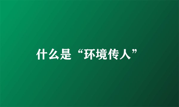 什么是“环境传人”
