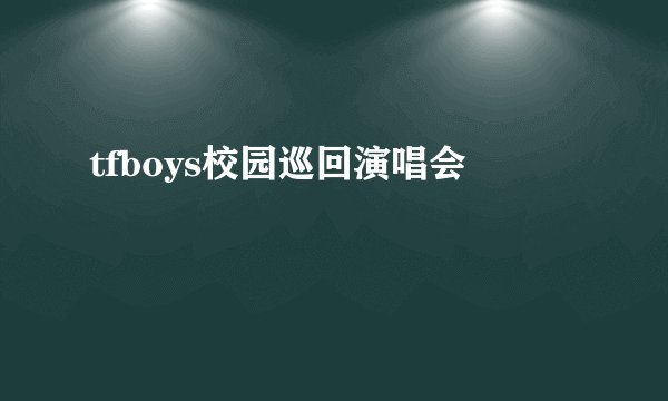 tfboys校园巡回演唱会