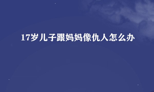 17岁儿子跟妈妈像仇人怎么办