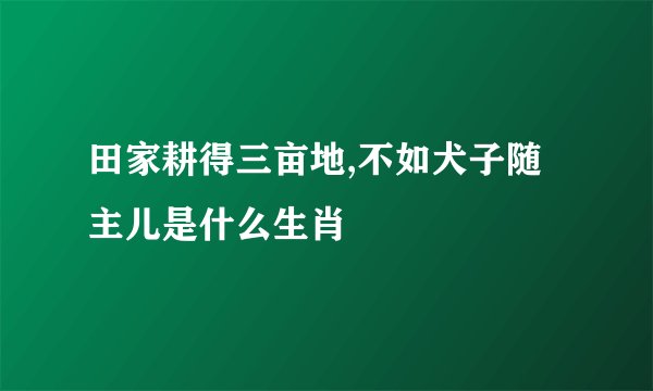 田家耕得三亩地,不如犬子随主儿是什么生肖