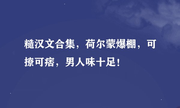 糙汉文合集，荷尔蒙爆棚，可撩可痞，男人味十足！
