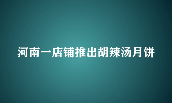 河南一店铺推出胡辣汤月饼