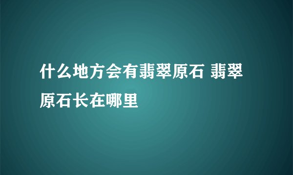 什么地方会有翡翠原石 翡翠原石长在哪里