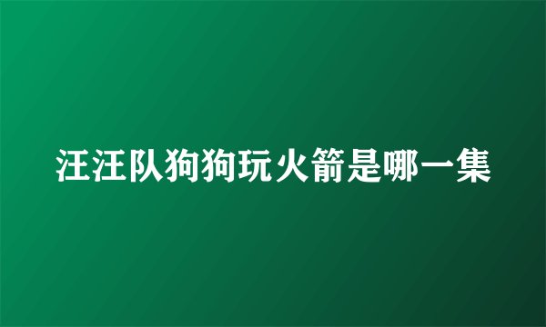 汪汪队狗狗玩火箭是哪一集