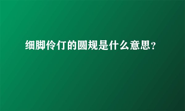 细脚伶仃的圆规是什么意思？
