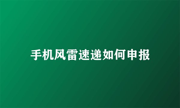 手机风雷速递如何申报