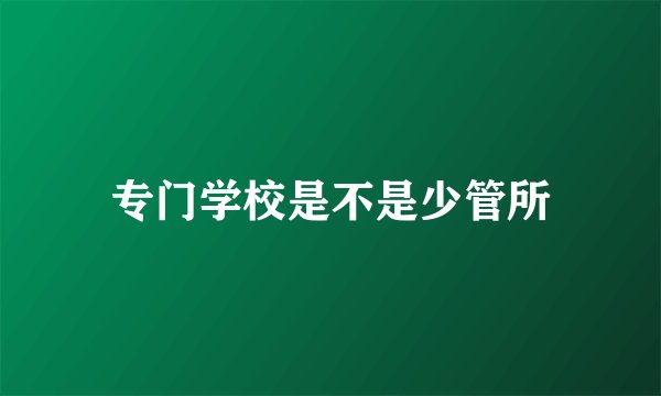 专门学校是不是少管所