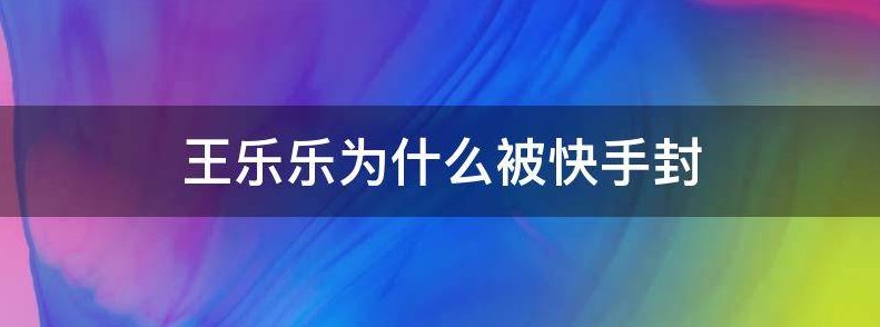 为什么王乐乐的快手账号被封了啊？