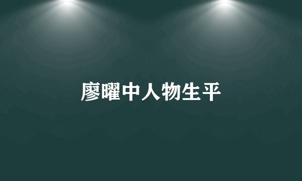 廖曜中人物生平