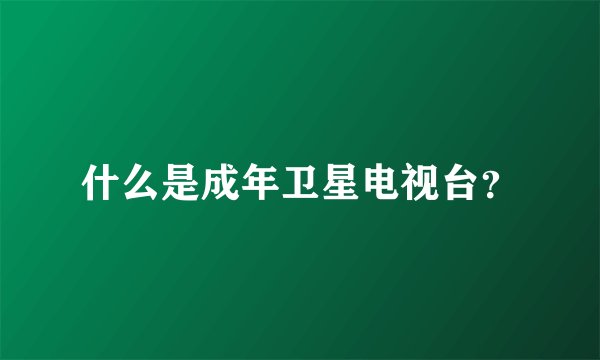 什么是成年卫星电视台？