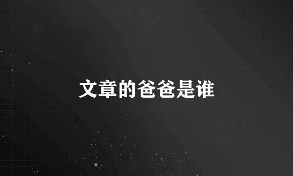 文章的爸爸是谁
