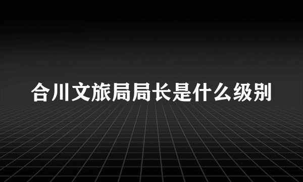 合川文旅局局长是什么级别