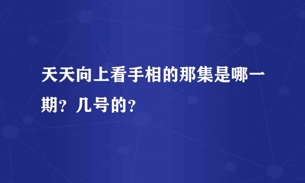 天天向上看手相的那集是哪一期？几号的？