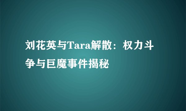 刘花英与Tara解散：权力斗争与巨魔事件揭秘