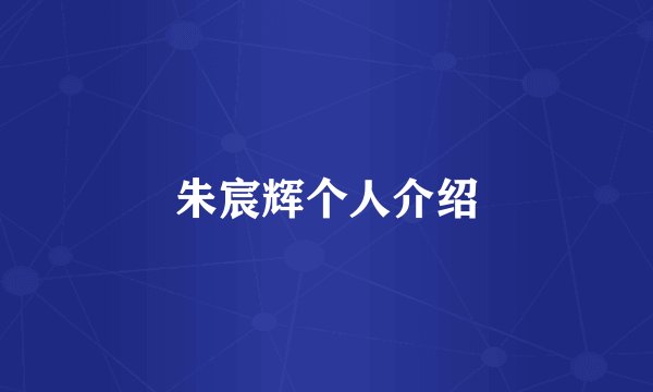 朱宸辉个人介绍