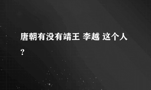 唐朝有没有靖王 李越 这个人？