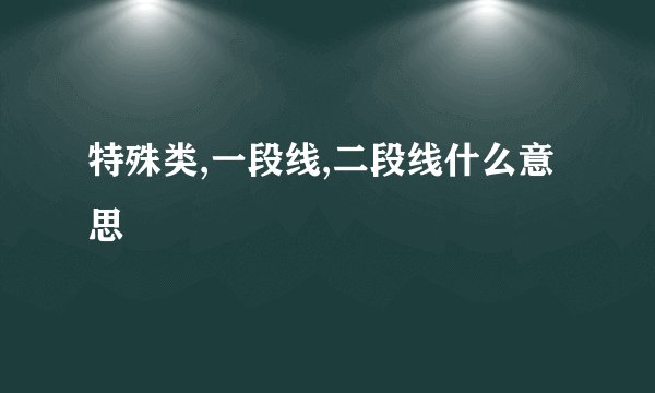 特殊类,一段线,二段线什么意思