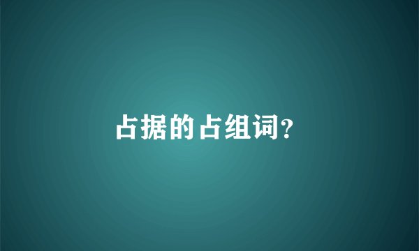 占据的占组词？