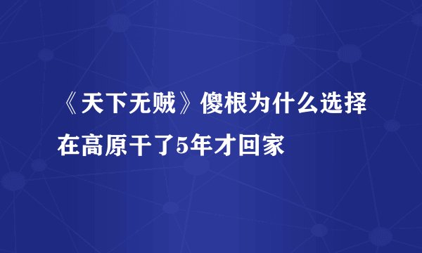 《天下无贼》傻根为什么选择在高原干了5年才回家
