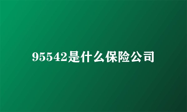 95542是什么保险公司