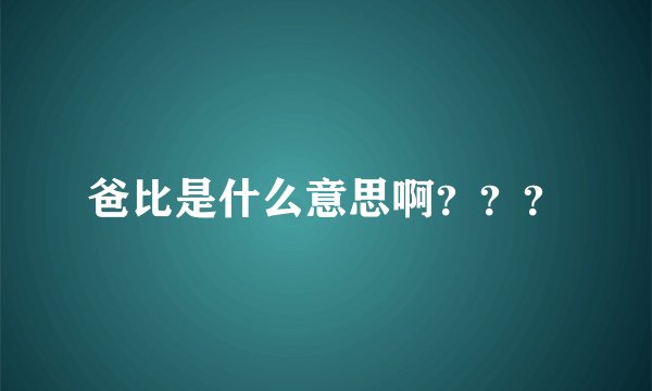 爸比是什么意思啊？？？