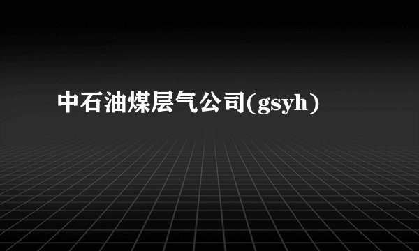 中石油煤层气公司(gsyh)