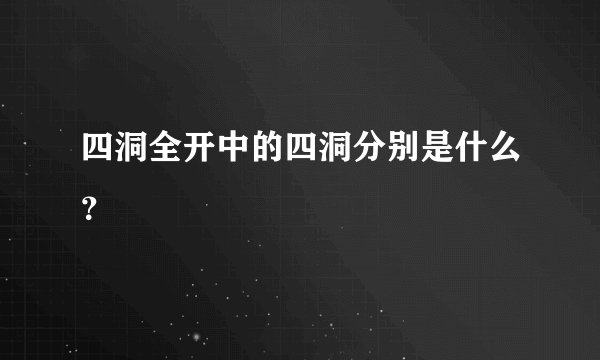 四洞全开中的四洞分别是什么？