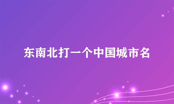 东南北打一个中国城市名