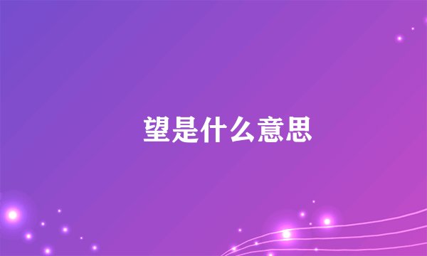 暸望是什么意思