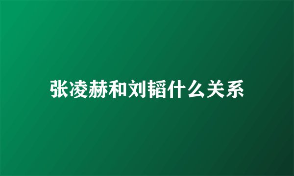 张凌赫和刘韬什么关系