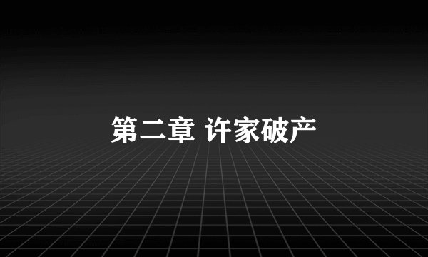 第二章 许家破产