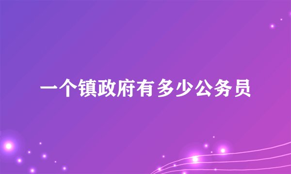 一个镇政府有多少公务员