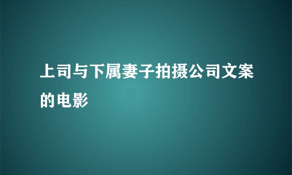 上司与下属妻子拍摄公司文案的电影
