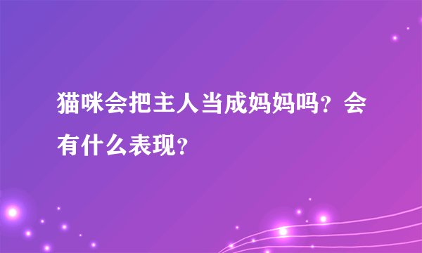 猫咪会把主人当成妈妈吗？会有什么表现？